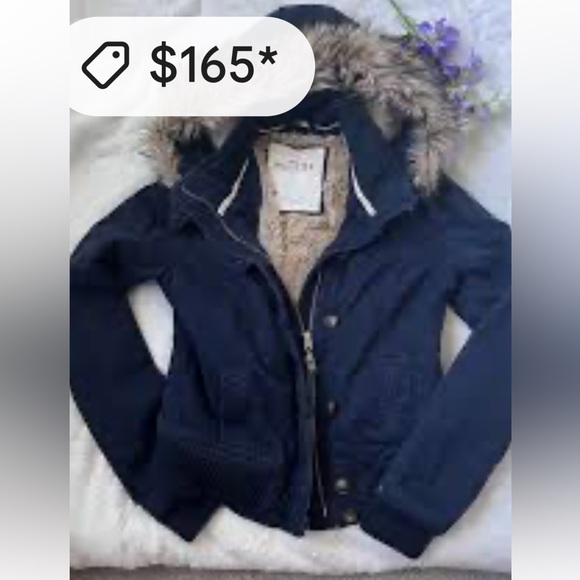 Vintage Y2K Hollister fur bomber jacket viral mean girls - Picture 7 of 11